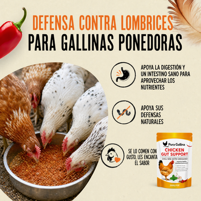 Pura Gallina  Suplemento natural de chile y orégano para gallinas