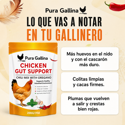 Pura Gallina  Suplemento natural de chile y orégano para gallinas